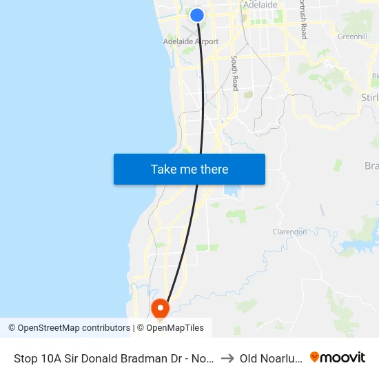 Stop 10A Sir Donald Bradman Dr - North side to Old Noarlunga map