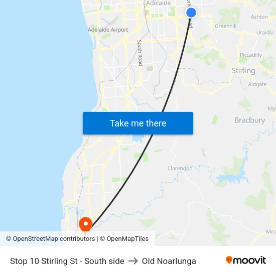 Stop 10 Stirling St - South side to Old Noarlunga map