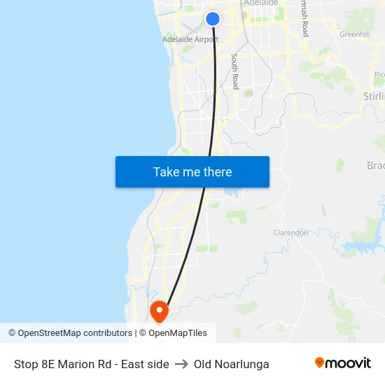 Stop 8E Marion Rd - East side to Old Noarlunga map
