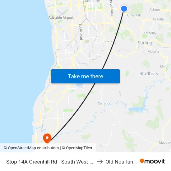 Stop 14A Greenhill Rd - South West side to Old Noarlunga map