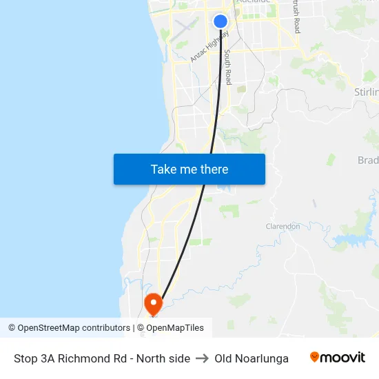 Stop 3A Richmond Rd - North side to Old Noarlunga map