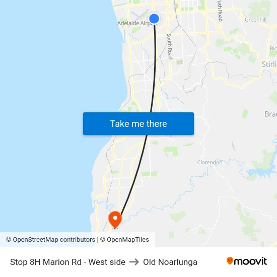 Stop 8H Marion Rd - West side to Old Noarlunga map