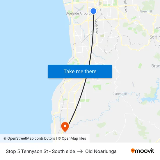 Stop 5 Tennyson St - South side to Old Noarlunga map