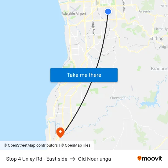 Stop 4 Unley Rd - East side to Old Noarlunga map