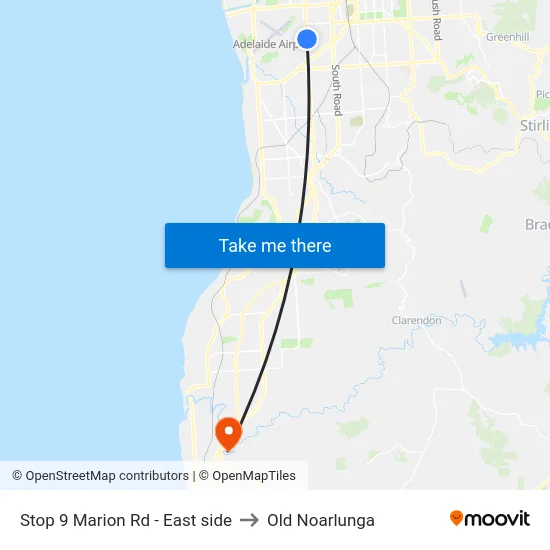 Stop 9 Marion Rd - East side to Old Noarlunga map