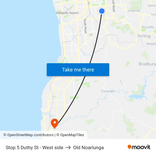 Stop 5 Duthy St - West side to Old Noarlunga map