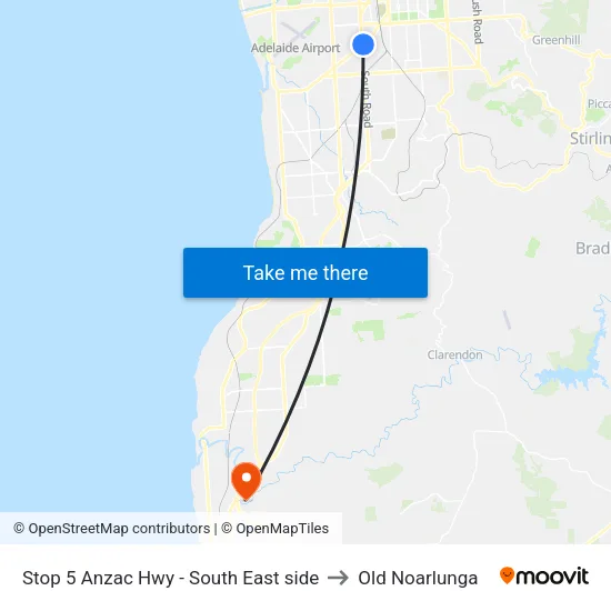 Stop 5 Anzac Hwy - South East side to Old Noarlunga map