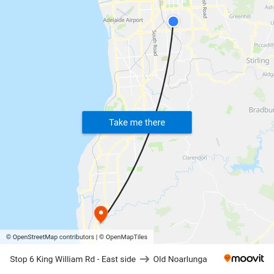 Stop 6 King William Rd - East side to Old Noarlunga map