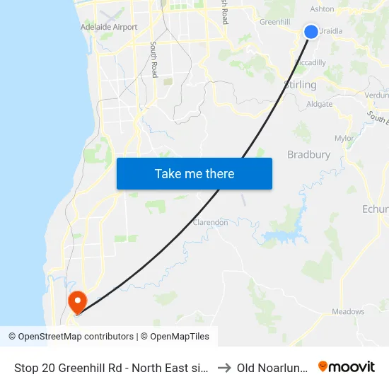 Stop 20 Greenhill Rd - North East side to Old Noarlunga map