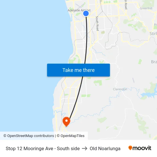 Stop 12 Mooringe Ave - South side to Old Noarlunga map