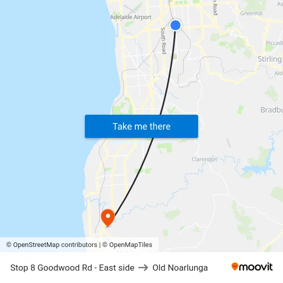 Stop 8 Goodwood Rd - East side to Old Noarlunga map