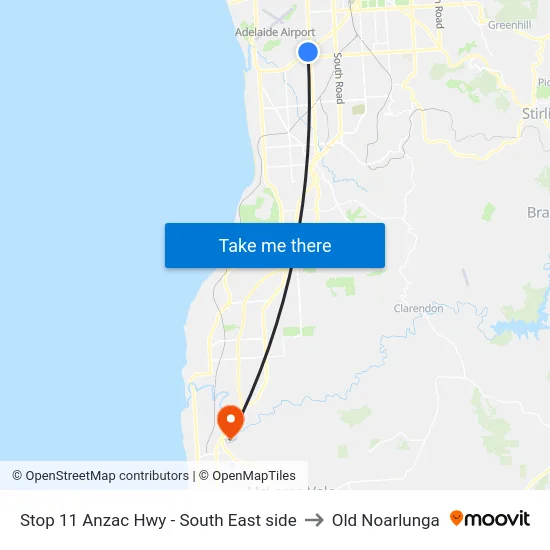 Stop 11 Anzac Hwy - South East side to Old Noarlunga map