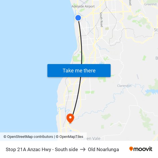 Stop 21A Anzac Hwy - South side to Old Noarlunga map