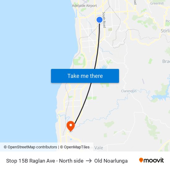 Stop 15B Raglan Ave - North side to Old Noarlunga map