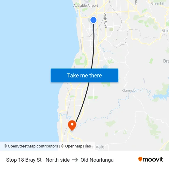 Stop 18 Bray St - North side to Old Noarlunga map