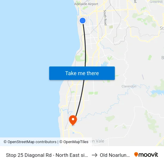 Stop 25 Diagonal Rd - North East side to Old Noarlunga map