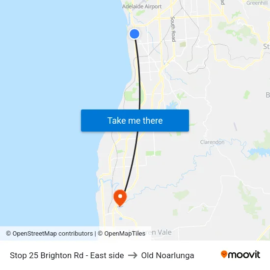 Stop 25 Brighton Rd - East side to Old Noarlunga map