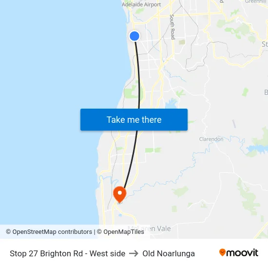 Stop 27 Brighton Rd - West side to Old Noarlunga map