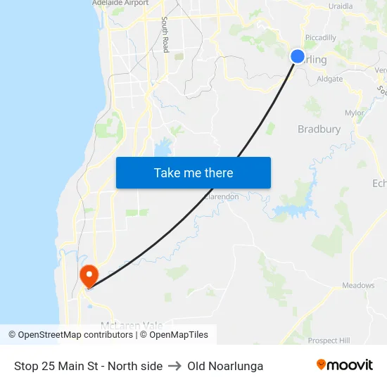 Stop 25 Main St - North side to Old Noarlunga map