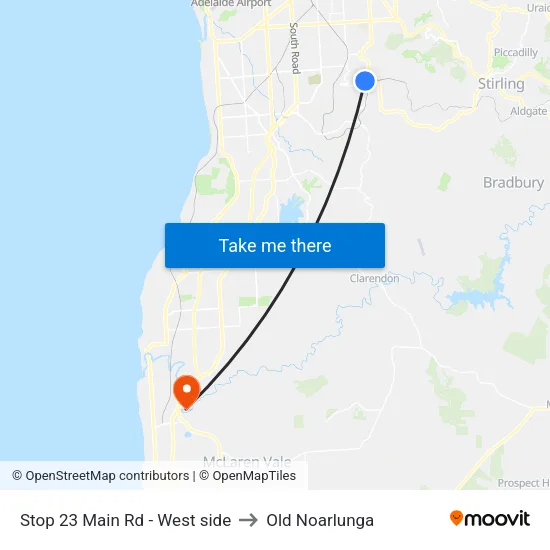 Stop 23 Main Rd - West side to Old Noarlunga map