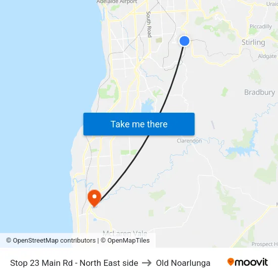 Stop 23 Main Rd - North East side to Old Noarlunga map