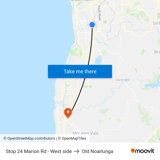 Stop 24 Marion Rd - West side to Old Noarlunga map