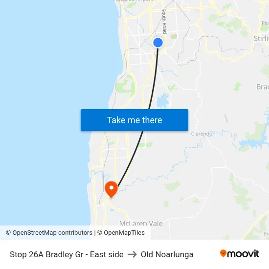 Stop 26A Bradley Gr - East side to Old Noarlunga map