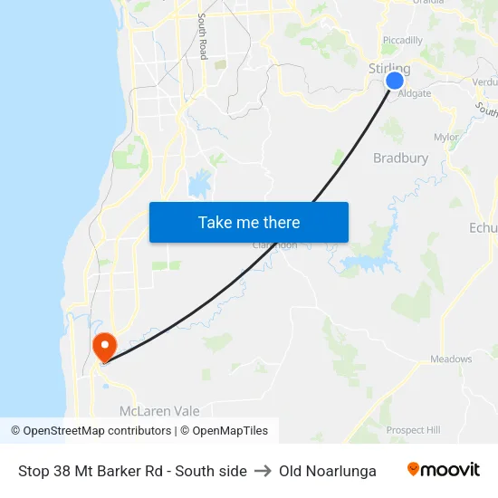 Stop 38 Mt Barker Rd - South side to Old Noarlunga map
