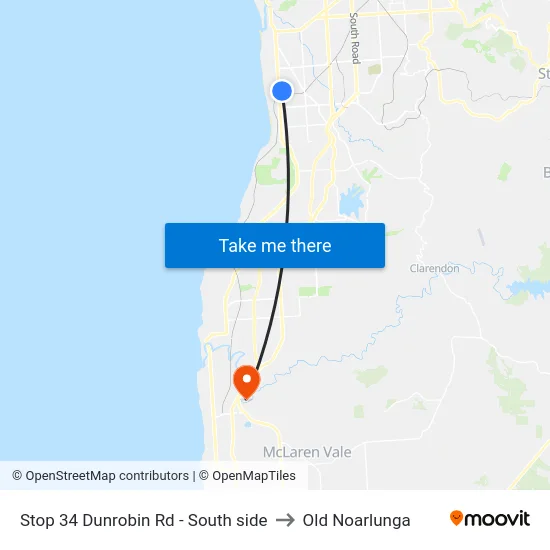 Stop 34 Dunrobin Rd - South side to Old Noarlunga map