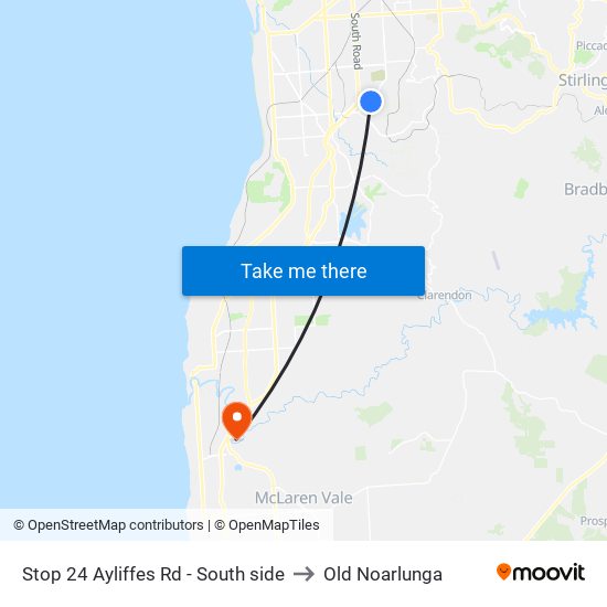 Stop 24 Ayliffes Rd - South side to Old Noarlunga map