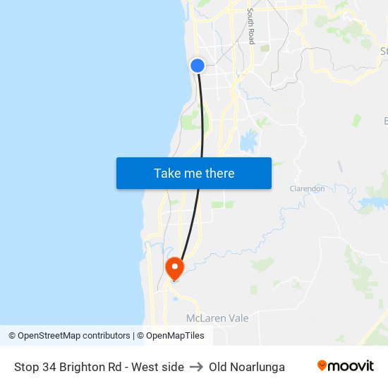 Stop 34 Brighton Rd - West side to Old Noarlunga map