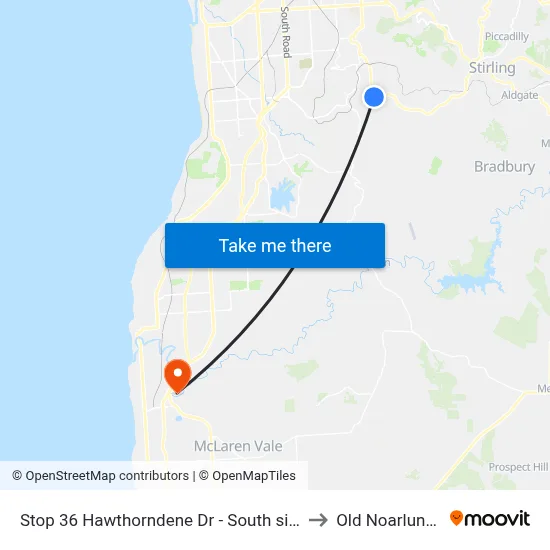 Stop 36 Hawthorndene Dr - South side to Old Noarlunga map