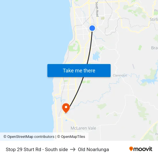 Stop 29 Sturt Rd - South side to Old Noarlunga map