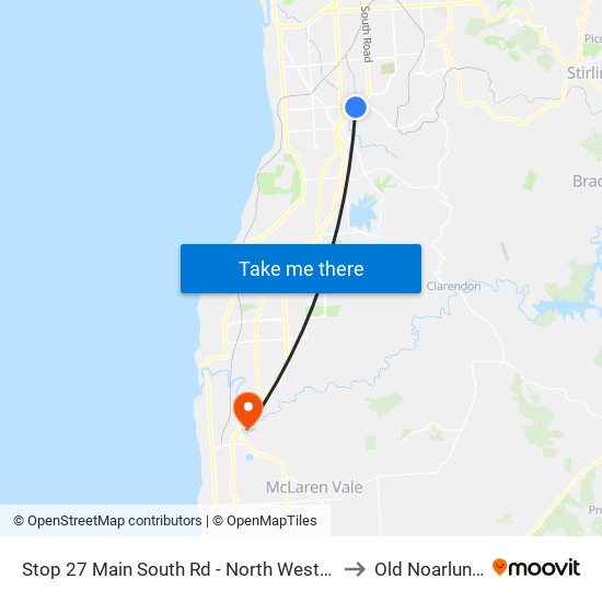 Stop 27 Main South Rd - North West side to Old Noarlunga map