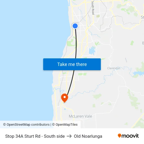 Stop 34A Sturt Rd - South side to Old Noarlunga map