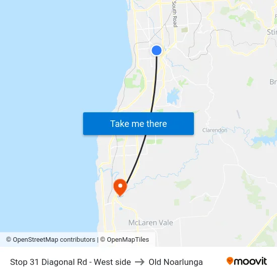 Stop 31 Diagonal Rd - West side to Old Noarlunga map