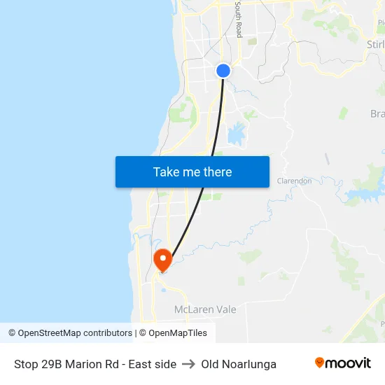 Stop 29B Marion Rd - East side to Old Noarlunga map