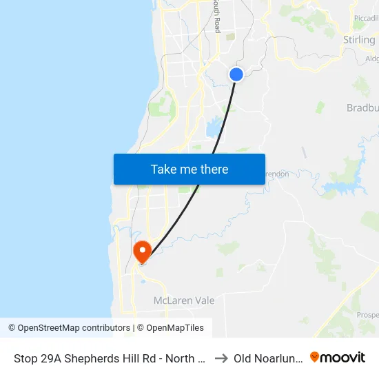 Stop 29A Shepherds Hill Rd - North side to Old Noarlunga map