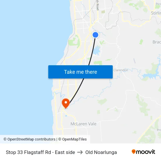 Stop 33 Flagstaff Rd - East side to Old Noarlunga map