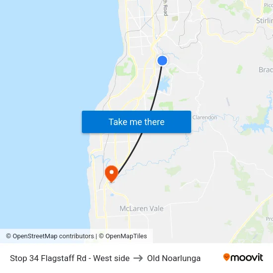 Stop 34 Flagstaff Rd - West side to Old Noarlunga map