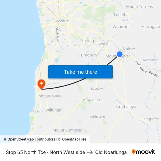 Stop 65 North Tce - North West side to Old Noarlunga map
