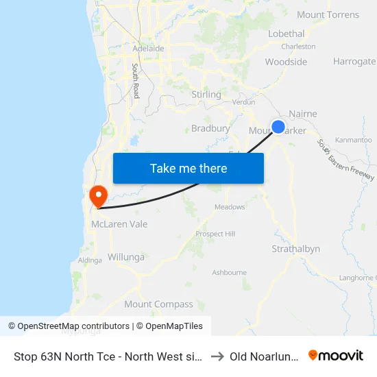 Stop 63N North Tce - North West side to Old Noarlunga map