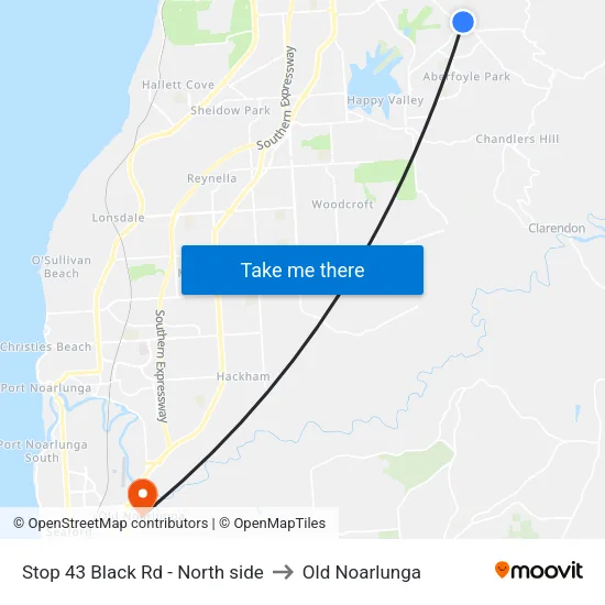 Stop 43 Black Rd - North side to Old Noarlunga map