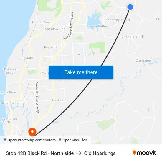 Stop 42B Black Rd - North side to Old Noarlunga map