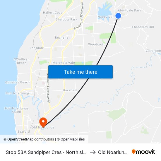 Stop 53A Sandpiper Cres - North side to Old Noarlunga map