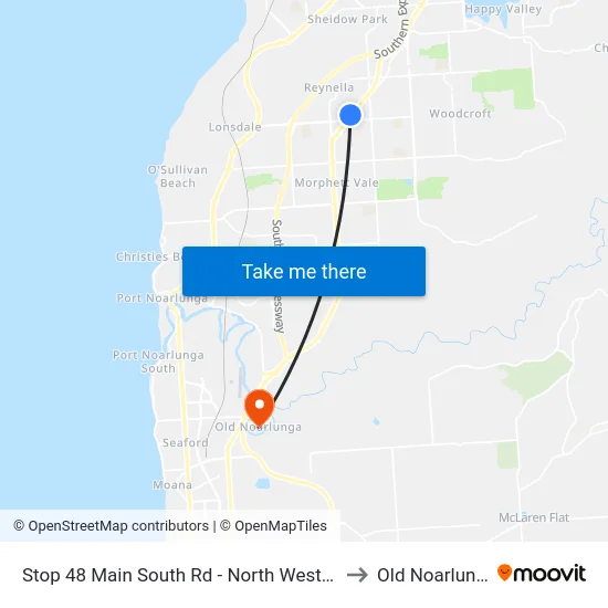 Stop 48 Main South Rd - North West side to Old Noarlunga map