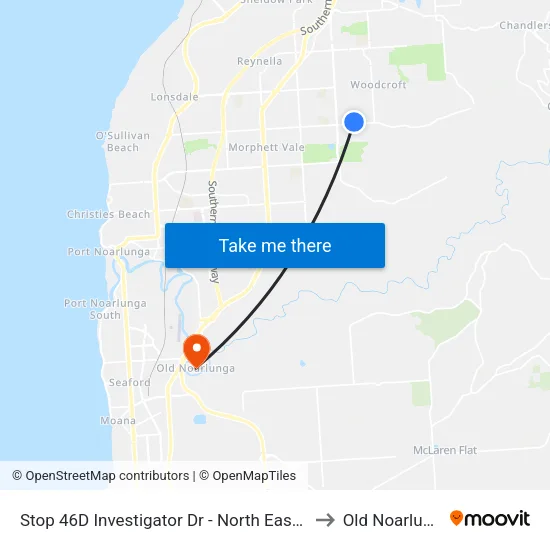 Stop 46D Investigator Dr - North East side to Old Noarlunga map
