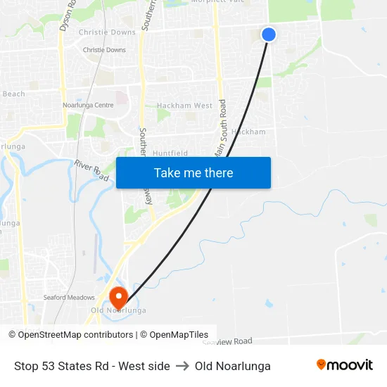 Stop 53 States Rd - West side to Old Noarlunga map