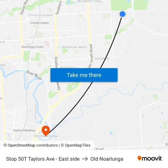 Stop 50T Taylors Ave - East side to Old Noarlunga map