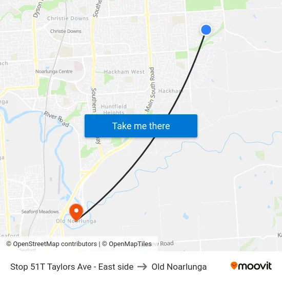 Stop 51T Taylors Ave - East side to Old Noarlunga map